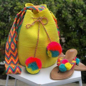 WAYUU Bag Indian Handmade Crossbody Shoulder Handbag Bracelet Key Chain Sandals